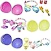 JOYIN 12 Pack Easter Eggs Prefilled with Bunny Shape Girls Dressing Accessories Easter Basket Stuffer for Kids Easter Egg Hunt Party Favors