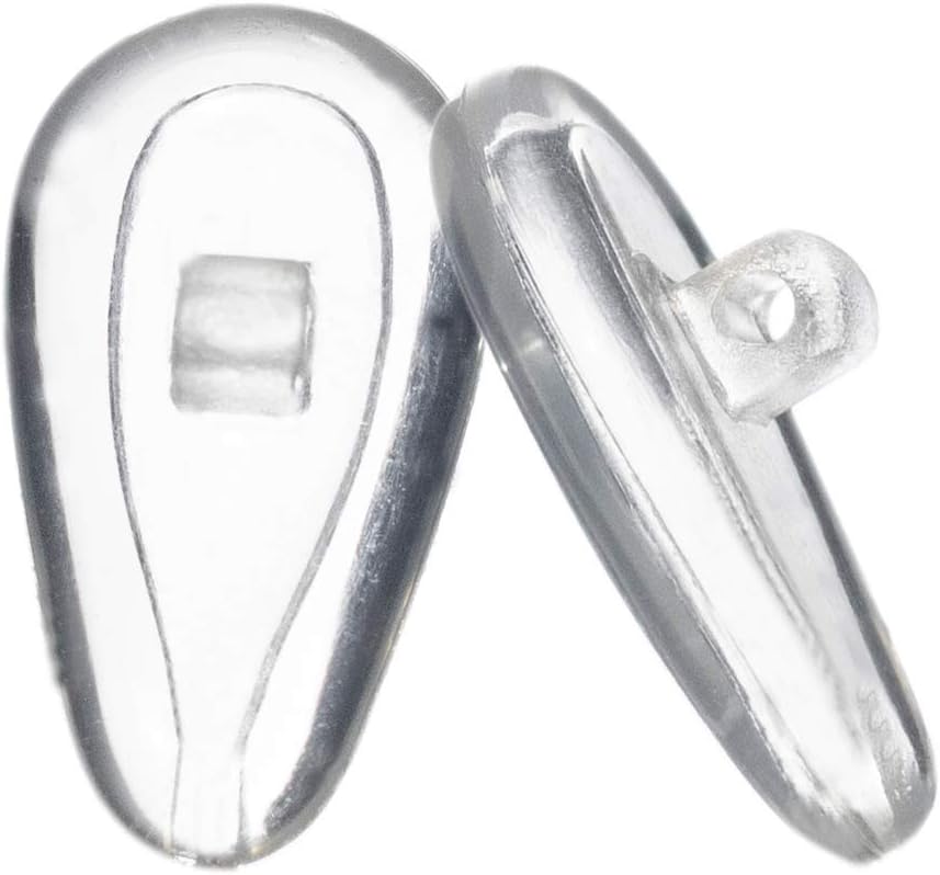 5 works Very Soft Air Chamber Silicone Screw in Nose Pads Nosepads for Sensitive Skin, Clear