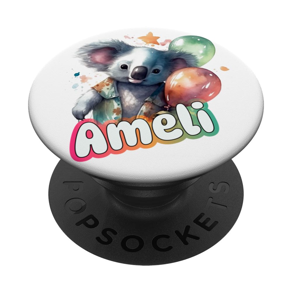 AMELI - Adorable girl name with cute Koala PopSockets Swappable PopGrip