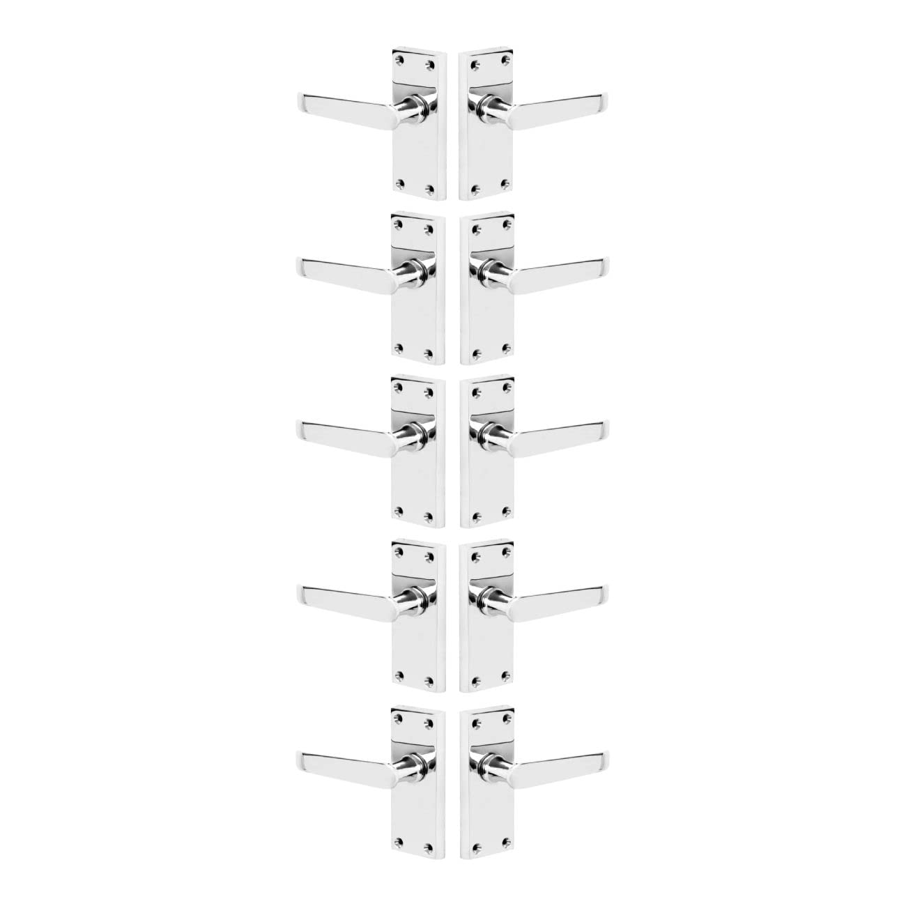 Designer Levers - Victorian Straight Lever Door Handles - Antique Brass - 5 Pairs - Latch Door Handle - Interior Use - Short Latch