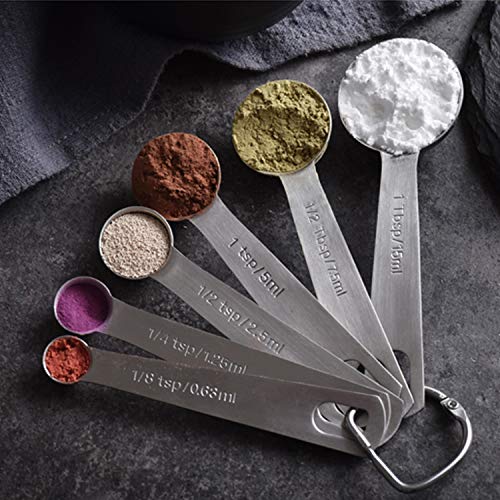 Measuring Cups and Spoons Set,RUCKAE 11 Piece Stainless Steel Measuring Cups and Spoons with Multiple Size, Space Saving, Great for Dry and Liquid Ingredients - Thumbnail 3