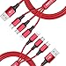 2Pack Multi USB Charging Cable ANKCE USB Charger Cords,4ft/1.2m Nylon Braided,3 in 1 Charging USB Cable for Mobile Phones Tablets and More