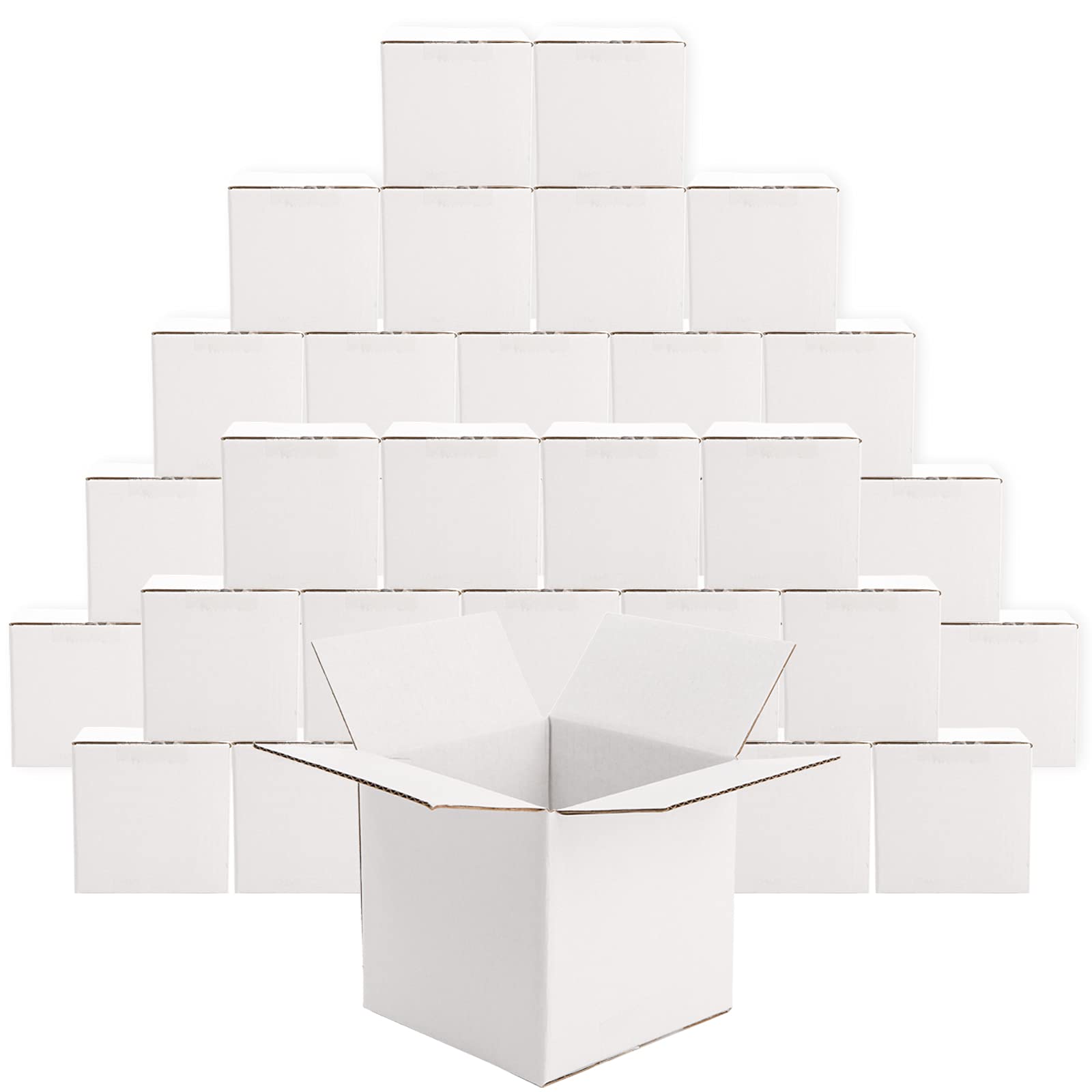 Photo 1 of Peohud 40 Pack Small Shipping Boxes, 4 x 4 x 4 Inches White Corrugated Cardboard Box, Mailing Box for Shipping, Packing Storage, Gift Box, Recyclable