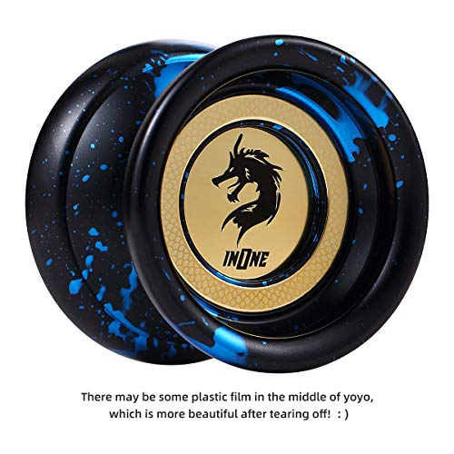 INONE Dragons YOYO Aluminum Alloy Unresponsive Yo-yos Designed for Kids, Yo-Yo Fans, Beginners Gift Glove, 10 Strings, Spare Bearing (Frost)