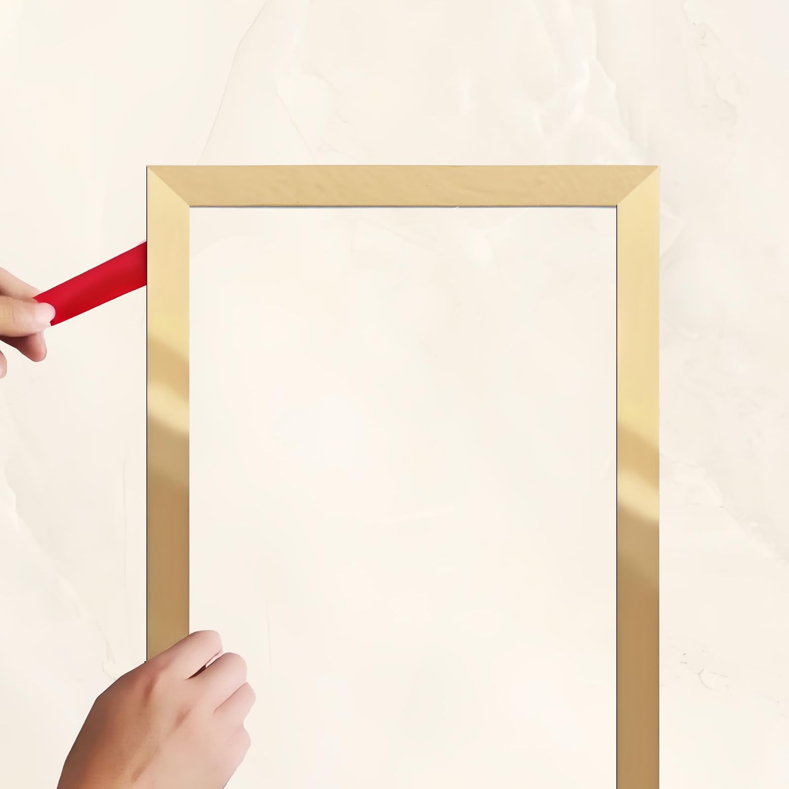Photo 1 of Mirror Gold Molding Trim (16.4ft x 0.8inch) Peel and Stick Trim Glossy Finish Self-Adhesive Stainless Steel DIY Accent for Mirror Frame,Wall,Ceiling,Floor,Door,Window,Furniture Edges