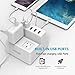 Surge Protector with USB 1700J 1250W Overload Protection 2 AC Outlets 5 Port (40W 8A) USB Charing Hub Dock Station and 4.9 ft Power Cord for Kindle Fire/iPhone 7/iPad Universal for Home & Office