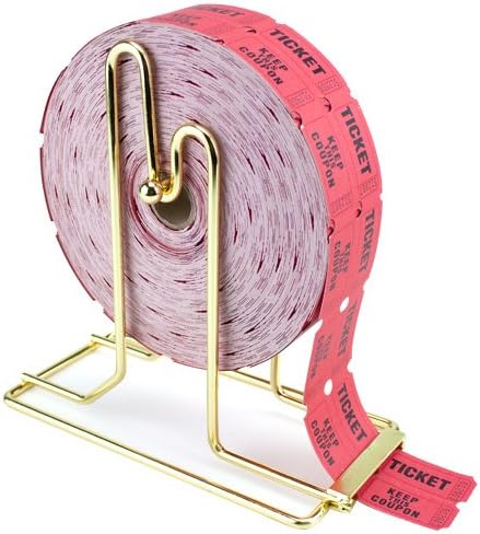 Brass Plated Raffle Ticket Dispenser - Includes 2000 Double Roll Tickets!