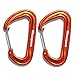 Wincspace Wiregate Carabiner (Set of 2) - Mini Aluminum Lightweight Biners (Orange)
