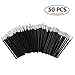 Shintop Disposable Lip Brushes Lipstick Gloss Wands Applicator Perfect Make Up Tool (50pcs Black)