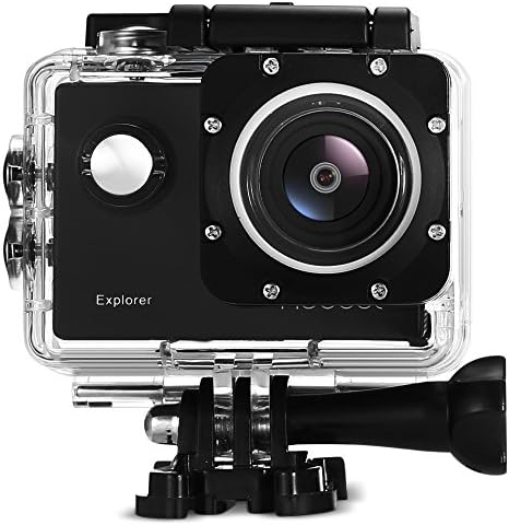 MGCOOL Explorer 4K Sport Action Camera 16MP WiFi, 1080P HD Camcorder 30M Waterproof Camera, 170° Wide-Angel Lens, 2.0 Inch LCD Screen, 1050mAh Rechargeable Battery and Mounting Accessories Kits for Bike, Motorcycle, Diving, Climbing (Black)