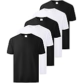Little Beauty 5 Pack Men's T-Shirts Crew Neck Short Sleeve Cotton Tee Casual Summer Tops