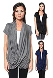 Free to Live 3 Pack Women's Lightweight Short Sleeve Criss Cross Nursing Tops