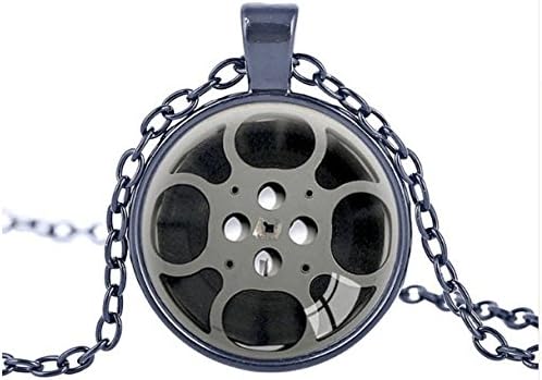 Beautiful Film Reel Pendant Film Reel Pendants Charm Movie Pendant Necklace Movies Film Theatre jewelry statement necklace (D)