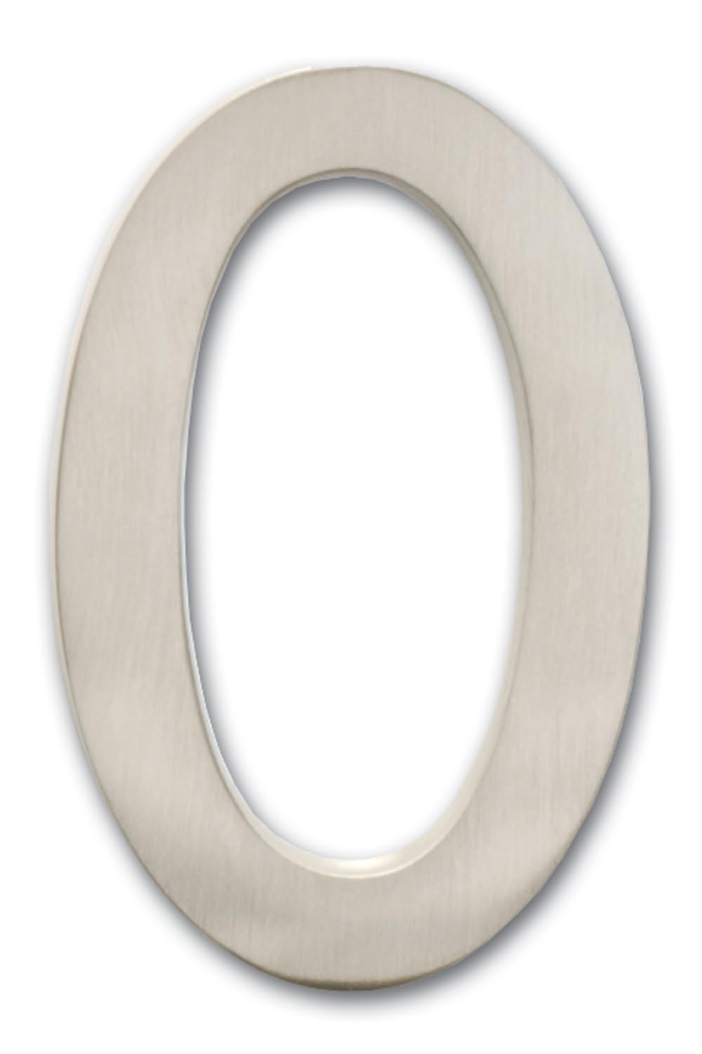 ARCHITECTURAL MAILBOXES 3582SN-0 4 inch Solid Brass Floating House Number, Satin Nickel, 0