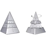 Time Pyramid Desk Clock Moving Sculpture Timepiece 6 inches - Silver
