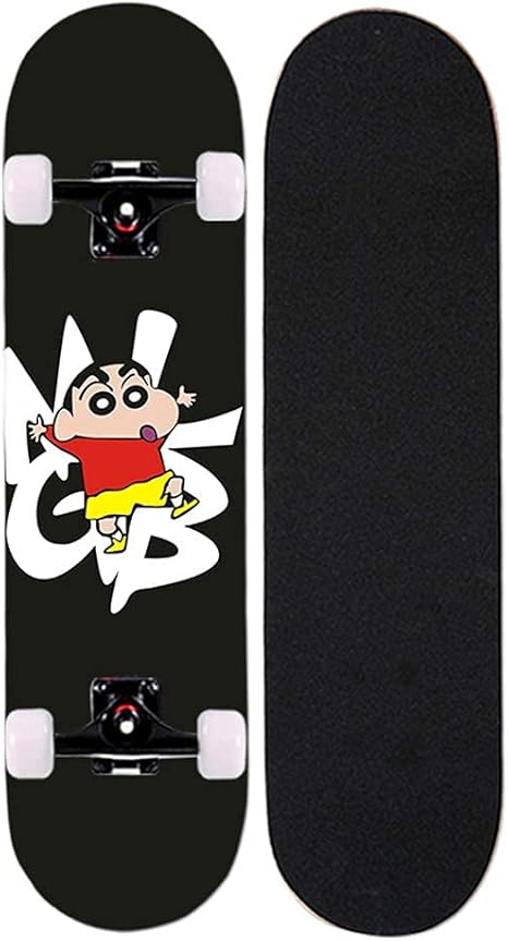 Amazon Co Jp Zhangyh スケートボード アニメ要素クレヨンしんちゃんテーマパーソナライズスケートボード男の子用コンプリート スケートボード31 8インチ7層メイプルスケートボード ホーム キッチン