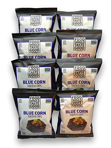 FOOD SHOULD TASTE GOOD Tortilla Chips Blue Corn, 1.5 Ounce