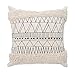 Cozi Abode Boho Geometric Decorative Throw Pillow Covers Set of 3 18 X 18” 12 X 20” for Bed/Sofa Tribal Tassels Tufted Modern Black and Ivory