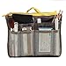 Potelin Women's Handbag Organiser, Travel Thicken Double Zipper Organizer Wash Bag (Grey)