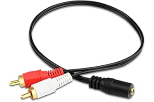 1 Pcs 3.5mm Stereo Female to Two RCA Stereo Male Y-Cable Audio Conversion LineDurability
