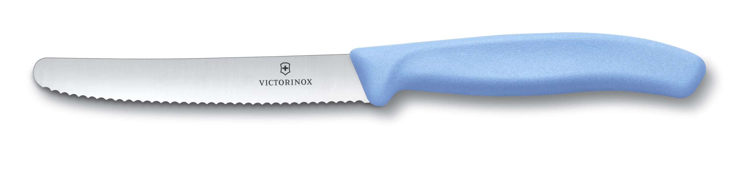 Victorinox Swiss Classic, Frühstücksmesser, Brötchenmesser Set, 6teilig, Scharfe Klinge, Wellenschliff, 11cm, Rostfreier Stahl, Blau und Grün 2