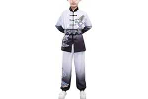 LIBAOBAOYO Kids Martial Arts Uniform Kung Fu Suit Taichi Performance Clothing Set with Belt for Boys Girls
