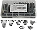 IEUYO 400 Pack #6 Drywall and Wood Screws Assortment Kit - 7 Sizes: M3.5x16/20/25/30/35/40/50 - Bugle Head, Phillips, Black Phosphate