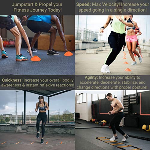 Corintio Sport Agility Ladder Speed Training Equipment Set 20ft