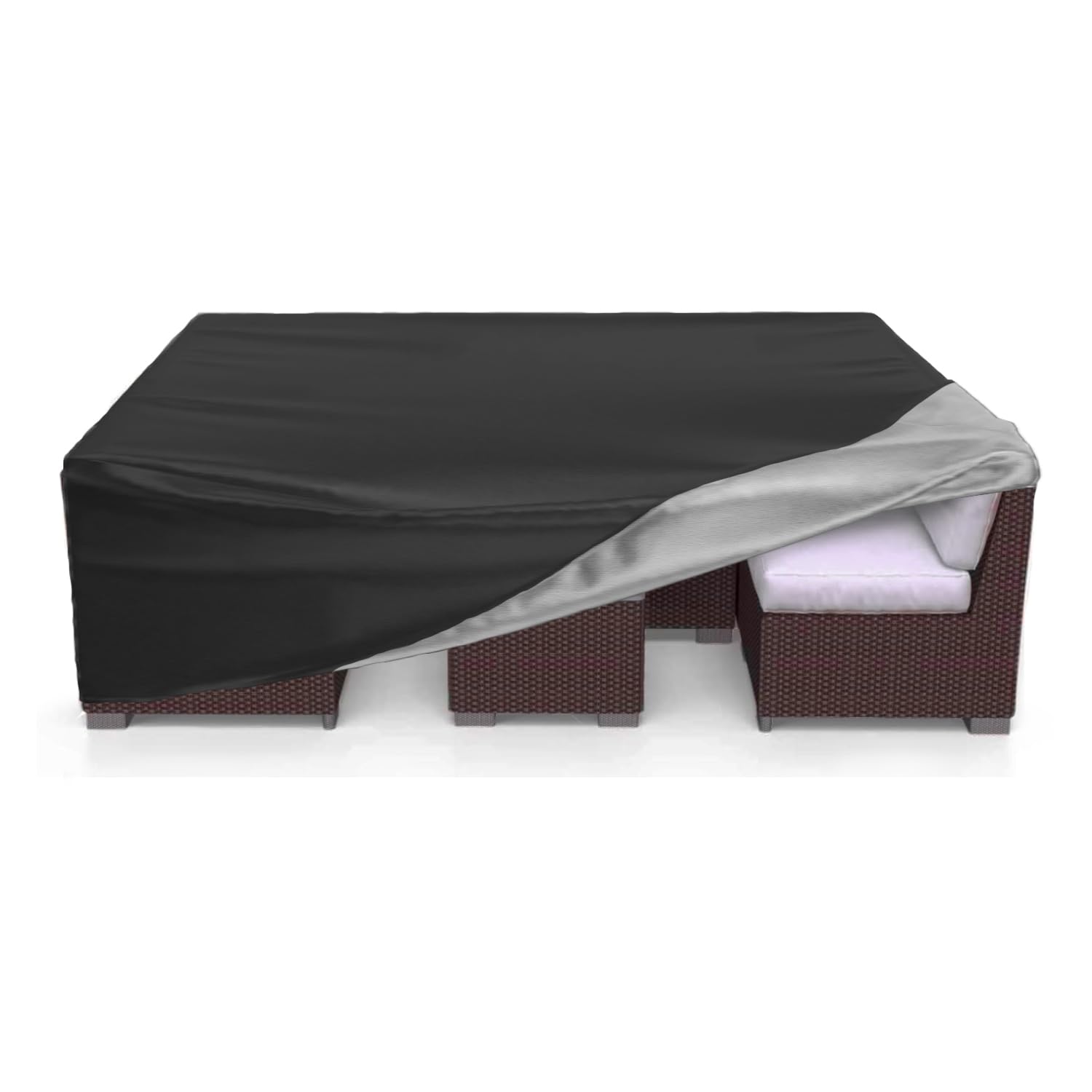 Photo 1 of OPTUTUS 600D Heavy Duty Large Waterproof Table Cover -108"" Outdoor Sofa Set Covers - Rectangular Patio Table Cover ,Dining Table Cover, Tea Table Cover Black