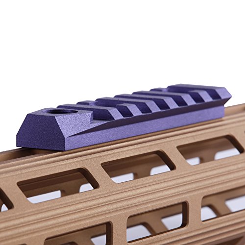 TuFok Mlok Rail Section Aluminum - M-lok Picatinny Rail Adapter Attachment, Rifle Rail Cover with 3/8" QD Sling Mount Swivel Socket(for Two Point Sling)(7-Slot,Purple) - Thumbnail 5