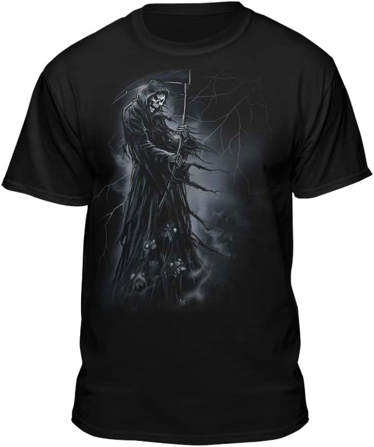 Teelocity Grim Reaper Standing On Souls with Lightning T-Shirt