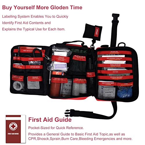 Comprehensive First Aid Kit, with Removable MOLLE System and Labeled
