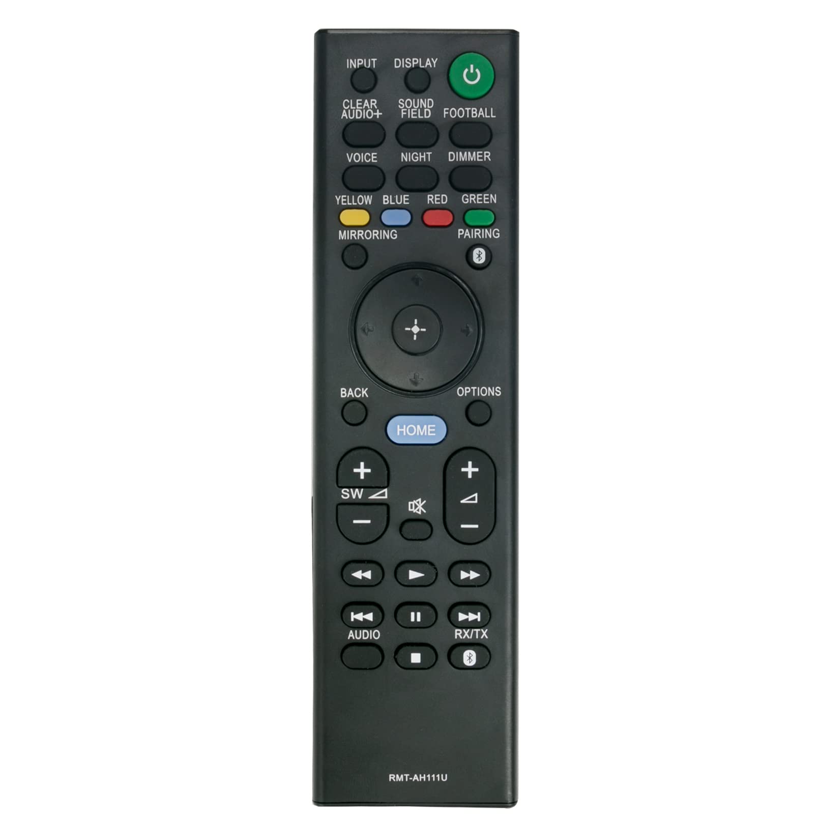 VINABTY RMT-AH111U Replacement Remote Control fit for Sony Soundbar HT-RT5 HT-ST9 SA-RT5 SA-ST9 HTRT5 HTST9 SART5 SAST9 RMTAH111U SA-SLRT5 SA-SRRT5 SA-WRT5 SA-WST9 SASRRT5 SAWRT5 SAWST9 SASLRT5