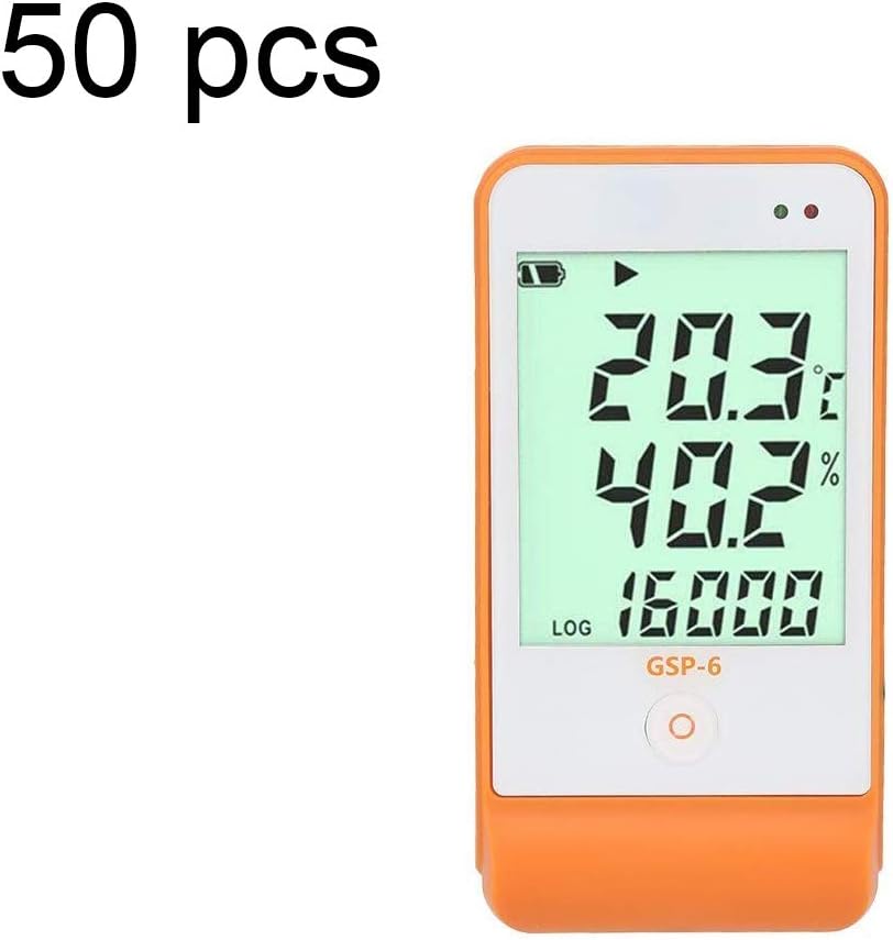 Temperature and Humidity Data Logger Reuseable Larger Display with Two Probes Recorder 16000 Points Refrigeration Cold Chain (RC-61 50PCS)