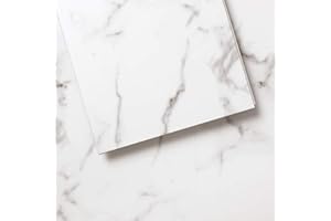 LUCiDA SURFACES Luxury Vinyl Flooring Tiles-Interlocking Flooring for DIY Installation-8 Stone-Look Planks-Calacatta-TerraCore-16 Sq. Feet, Box of 8 Tiles