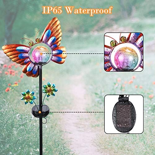 Solar-powered butterfly garden lights priced at $25.99.