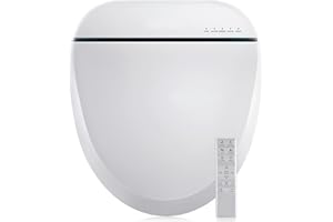 Aquonderful Bidet Toilet Seat, Round, Smart Unlimited Warm Water, Electronic Heated Toilet Seat with Remote Control, Turbo Wash, Dryer, Rear and Front Wash, Slow Closes, Night Light, White, 102DS-W