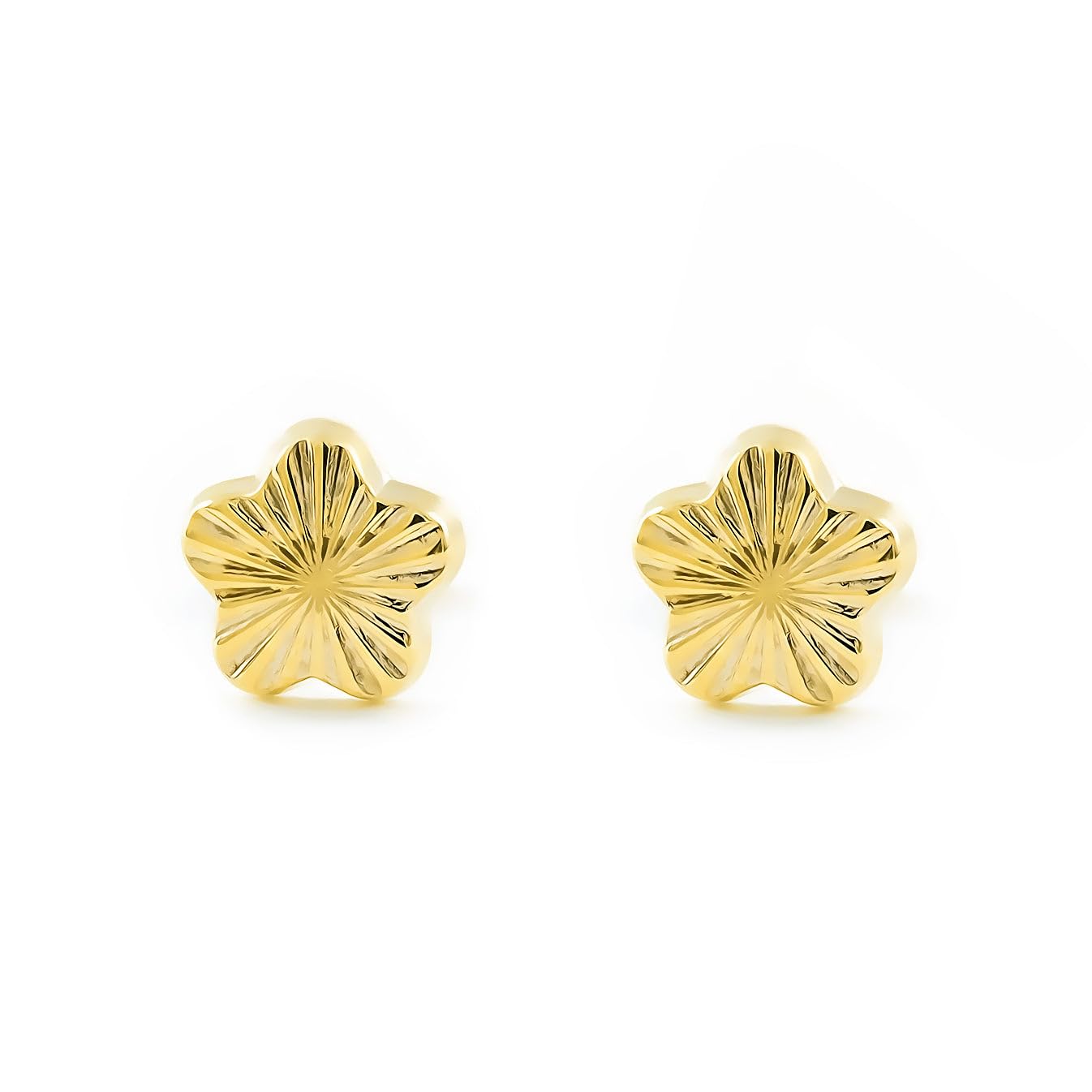 9ct Yellow Gold flower baby-newborn Earrings