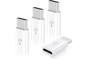 VANJUA 4 Pack Micro USB to USB C Adapter, Micro-USB Female to USB-C Male OTG Adapter Compatible with Samsung Galaxy S10 S9 S8 Plus Note 9 8, MacBook, LG V30 G5 G6, Moto Z2 Play Type-C Phones, Tablets (White)