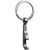SHEICAP Titanium Bottle Opener, Small Keychain Beer Bottle Opener Can Opener with Stainless Steel Key Ring