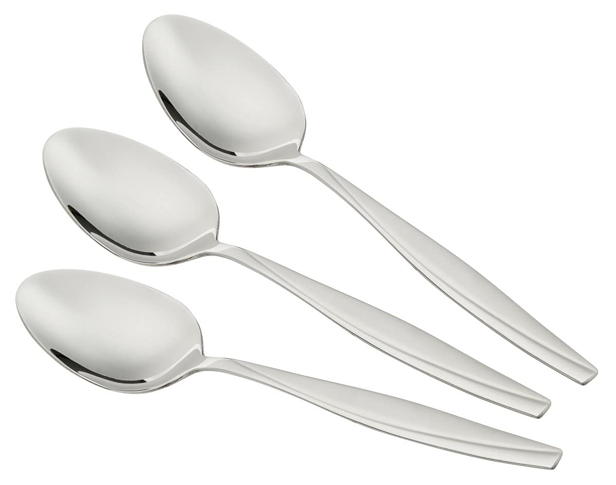 Stanley Rogers Harvard Dinner Spoon, High-Quality Stainless Steel Spoons, Essential Table Spoons with Sweeping Elegant Design for Home Use (Colour: Silver), Quantity: 1 x Set of 3