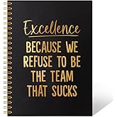 THEBESTU Excellence Because We Refuse To Be 160 Pages Blank Spiral Notebook, Funny Employee Appreciation Gifts, Teamwork Gifts for Staff, Team Gifts for Coworkers, Leadership Gifts for Colleagues