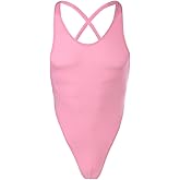 ABAFIP Men's Sheer Bodysuit Cross Backless Sexy Thong Leotard One Piece High Cut Singlet