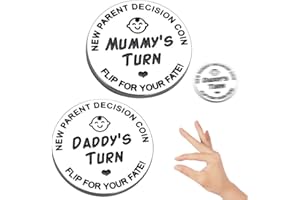 MELIATOMIA Baby Gift New Parents Decision Coin, Pregnancy Gifts New Born Baby Bifts, New Parents Gifts Couples Gift Ideas for First Time to be Daddy Mummy for Halloween Thanksgiving Christmas, Double Sided
