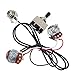 Kmise MI0321 Guitar Wiring Harness Prewired Two Pickup 500K Pots 3-Way Toggle Switch Chrome