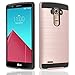 LG G4 Case, [Dual Layer] 2-Piece Style Hybrid Shockproof Hard Case Cover for LG G4 2015 Release (Rose Gold)