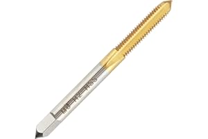 Aceteel Metric M6 X 1.0 HSS Ti-Coated Straight Flute Thread Tap, M6 X 1.0mm Titanium Coated Thread Machine Tap Right Hand