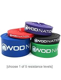 WOD Nation Pull up Assistance Bands Best for Pullup Assist, Chin Ups, Resistance Band Exercise, Stretch, Mobility Bench Work & Serious Fitness - Single Band 41 inch Straps