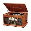 Victrola Nostalgic 6-in-1 Bluetooth Record Player & Multimedia Center with Built-in Speakers – 3-Speed Turntable, CD…