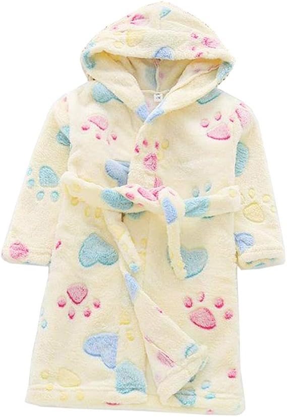 Amazon Co Jp えみり 女の子 ナイトガウン キーズ パジャマ フワフワ 柔らかい ネグリジェ プリント 可愛い ベビー服 バスローブ 長袖 秋冬 部屋着 寝巻き 前開き 保温 服 ファッション小物